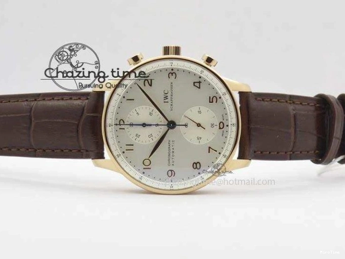 MIROTIME 0418 Portuguese Chrono RG IW371480 ZF 1:1 Best Edition White Dial On Brown Leather Strap A7750 V HighPerformance 7266
